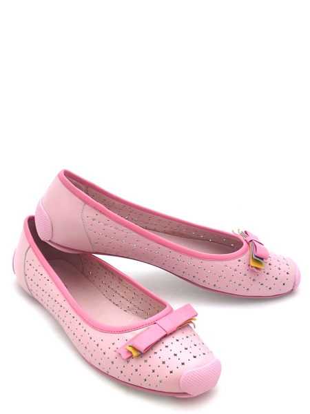 Балетки кожаные розовые