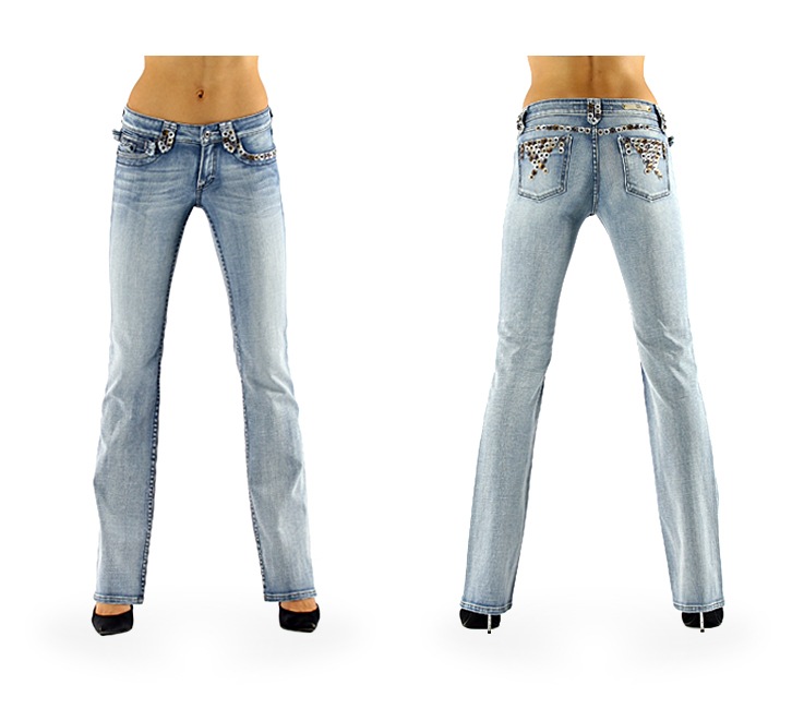 Джинсы женские с крупными пайетками
