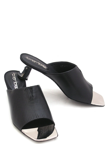 Сабо кожаные черные