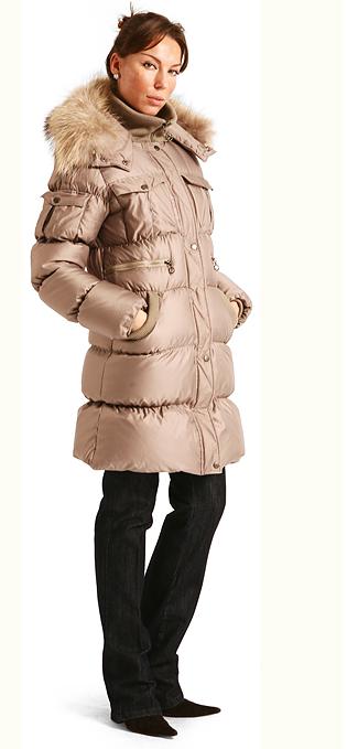 Куртка-пуховик удлиненная бежевая