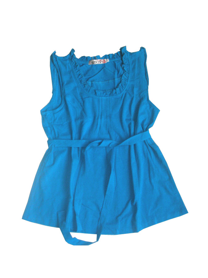 Голубой топ с пояском