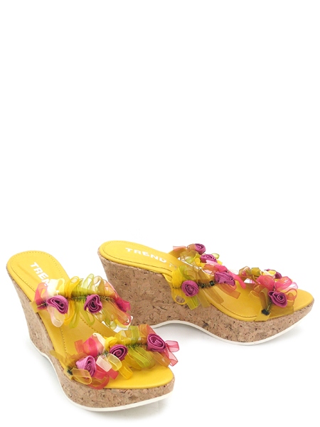 Сабо на танкетке пробковой