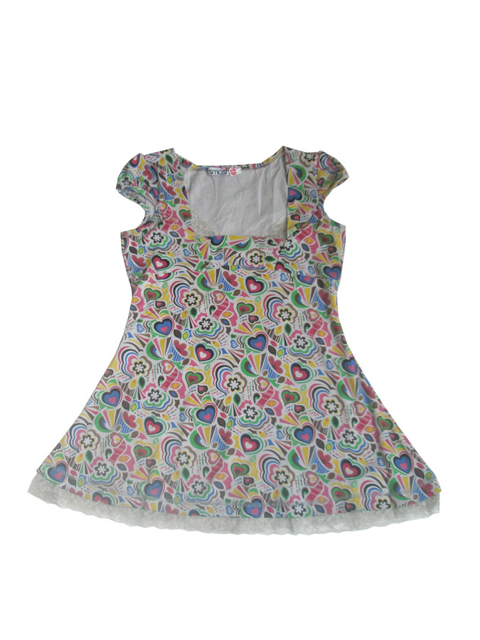 Топ-туника с сердцами