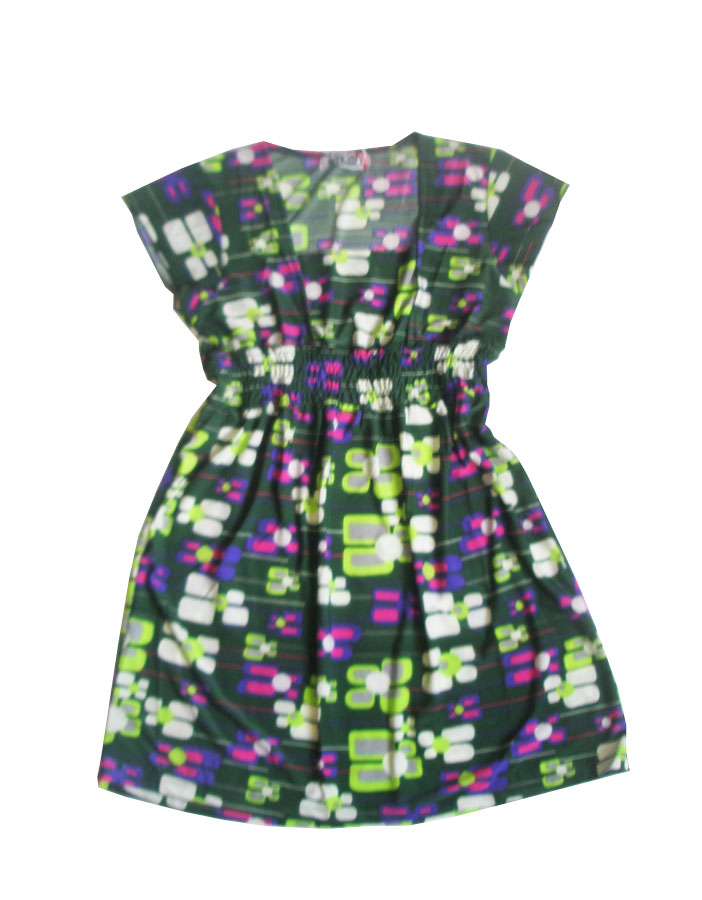 Вискозная туничка зеленая гамма