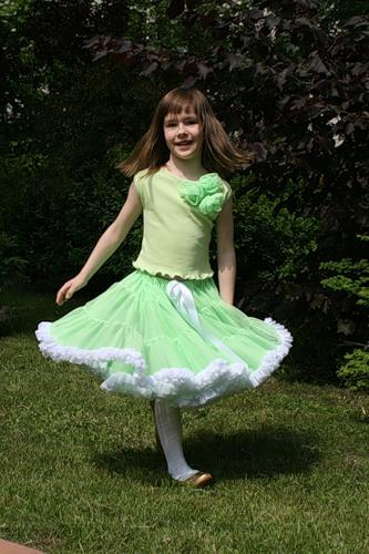 Пышная юбка Салатовая с белым