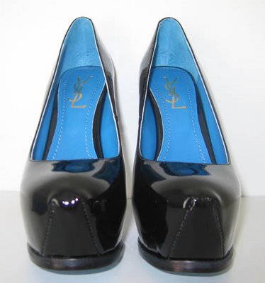 Туфли на скрытой платформе черный лак