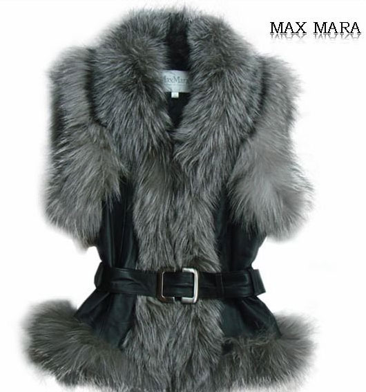 Кожаный жилет с меховой отделкой